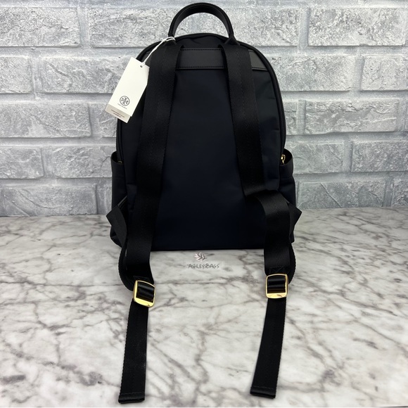 Tory Burch Ella Nylon Backpack In Black - Picture 6 of 13